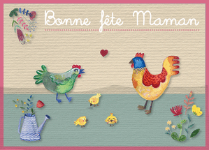 Poules joyeuses pour une maman ch&eacute;rie